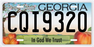 GA license plate CQI9320