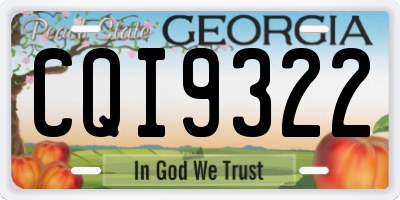 GA license plate CQI9322