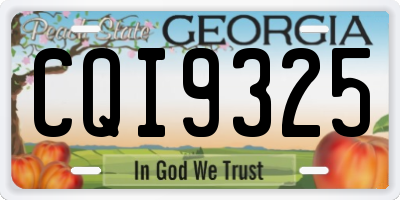 GA license plate CQI9325