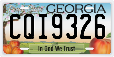 GA license plate CQI9326