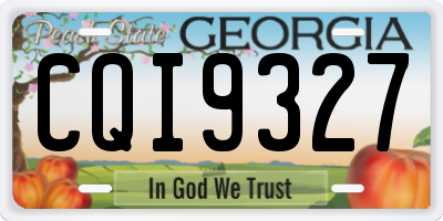 GA license plate CQI9327