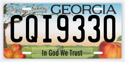 GA license plate CQI9330