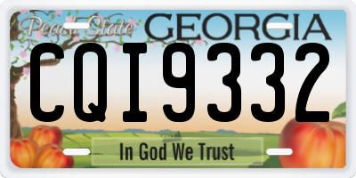 GA license plate CQI9332