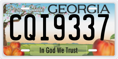 GA license plate CQI9337