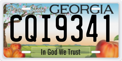 GA license plate CQI9341