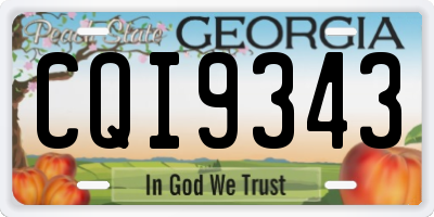 GA license plate CQI9343