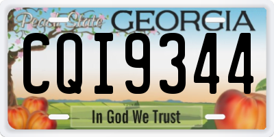GA license plate CQI9344