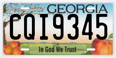 GA license plate CQI9345
