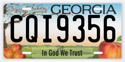 GA license plate CQI9356