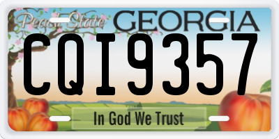 GA license plate CQI9357