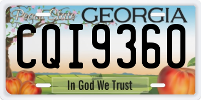 GA license plate CQI9360