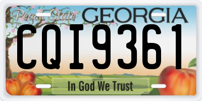 GA license plate CQI9361