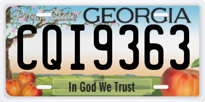 GA license plate CQI9363