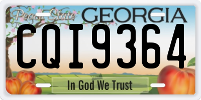 GA license plate CQI9364