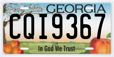 GA license plate CQI9367