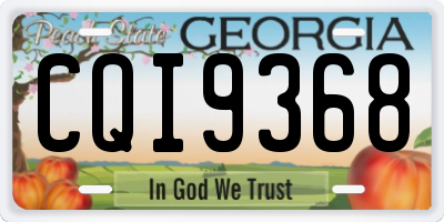 GA license plate CQI9368