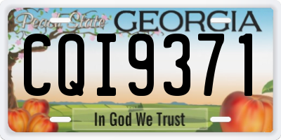 GA license plate CQI9371