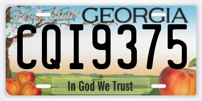 GA license plate CQI9375