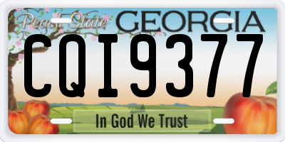 GA license plate CQI9377