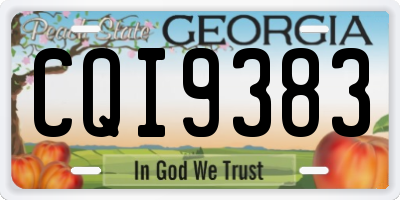 GA license plate CQI9383
