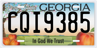 GA license plate CQI9385
