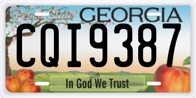 GA license plate CQI9387