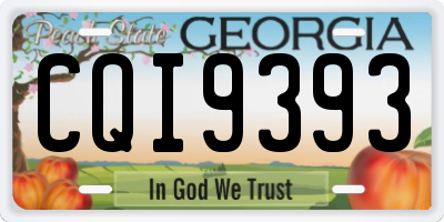 GA license plate CQI9393
