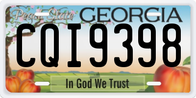 GA license plate CQI9398