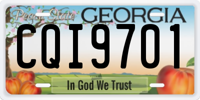GA license plate CQI9701