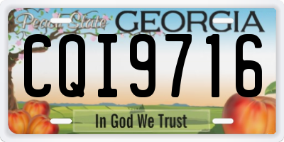GA license plate CQI9716