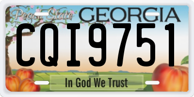GA license plate CQI9751