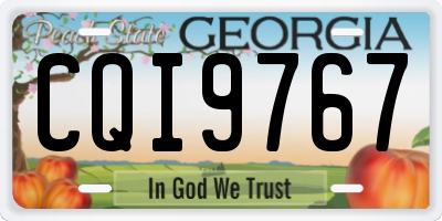 GA license plate CQI9767