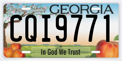 GA license plate CQI9771