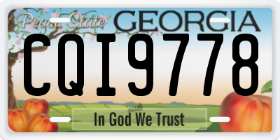 GA license plate CQI9778
