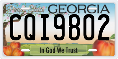 GA license plate CQI9802