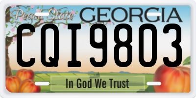 GA license plate CQI9803