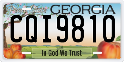 GA license plate CQI9810