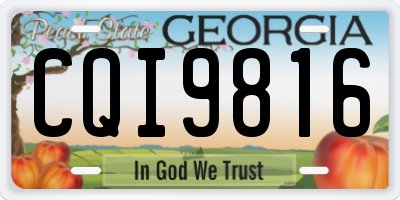 GA license plate CQI9816