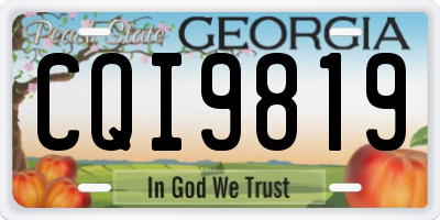 GA license plate CQI9819
