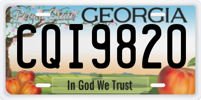 GA license plate CQI9820