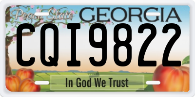 GA license plate CQI9822