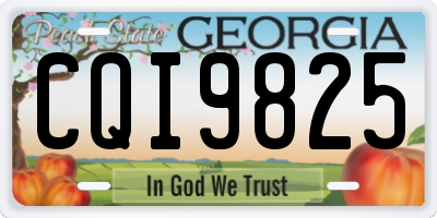 GA license plate CQI9825