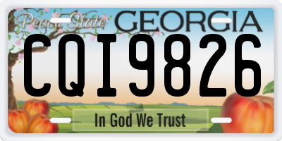 GA license plate CQI9826