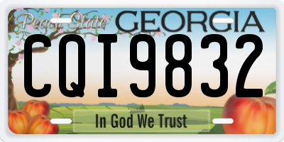 GA license plate CQI9832