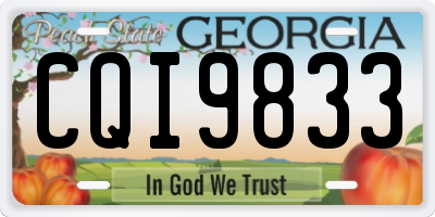 GA license plate CQI9833