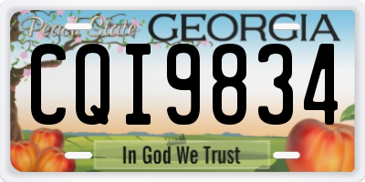 GA license plate CQI9834