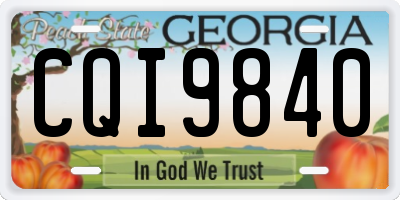 GA license plate CQI9840