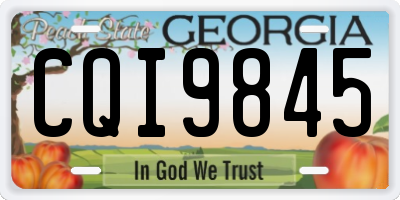 GA license plate CQI9845