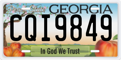 GA license plate CQI9849