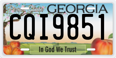 GA license plate CQI9851